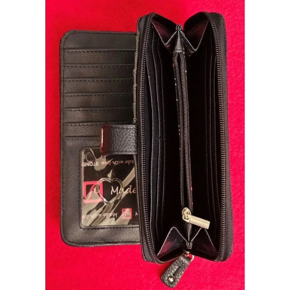 Stone Mountain Ludlow Navy SLG Zip Around Leather Clutch Wallet‎